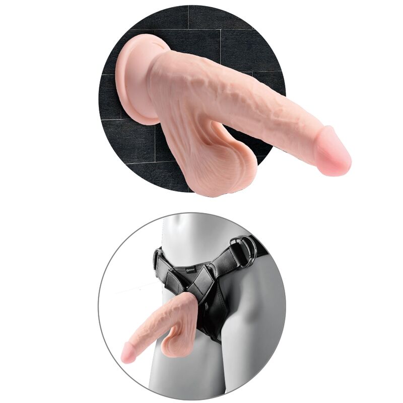 KING COCK PLUS 3D COCK SWINGING BALLS 24,5 CM - PELLE CHIARA
