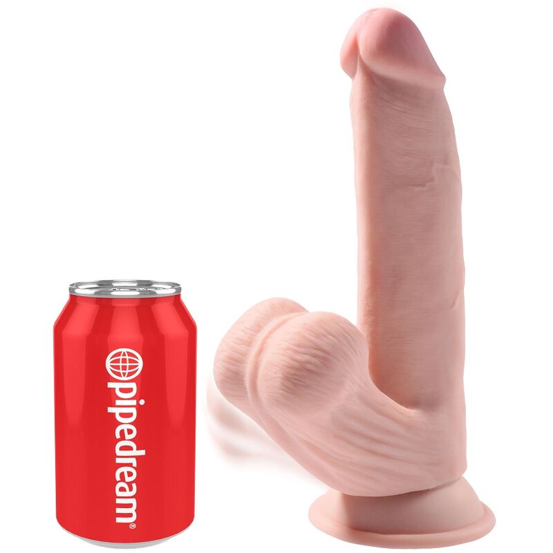 KING COCK PLUS 3D COCK SWINGING BALLS 24,5 CM - PELLE CHIARA