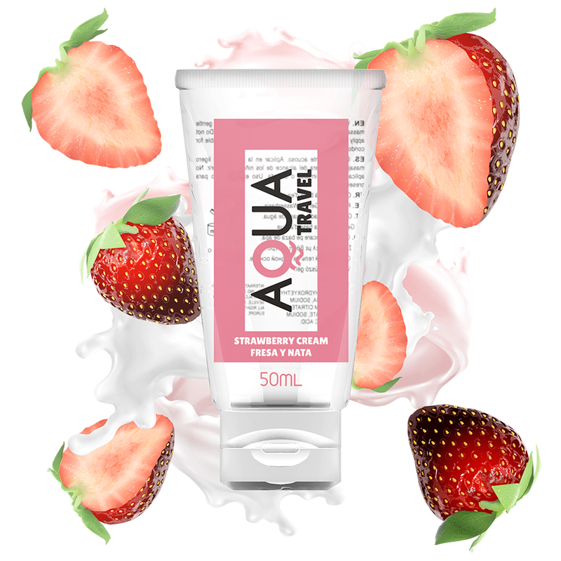 AQUA TRAVEL LUBRIVAGINANTE A BASE D''ACQUA GUSTO FRAGOLA CREMA - 50 ML