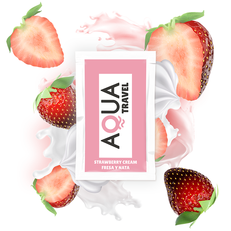 AQUA TRAVEL LUBRIVAGINANTE A BASE D''ACQUA GUSTO FRAGOLA CREMA - 6 ML