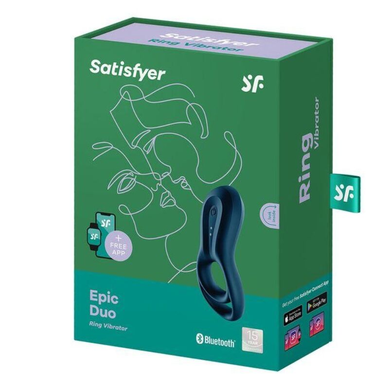 VIBRATORE AD ANELLO SATISFYER EPIC DUO BLU