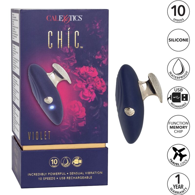 MASSAGGIATORE IMPERMEABILE STIMOLATORE 10 VELOCITÀ CALEX CHIC - VIOLA
