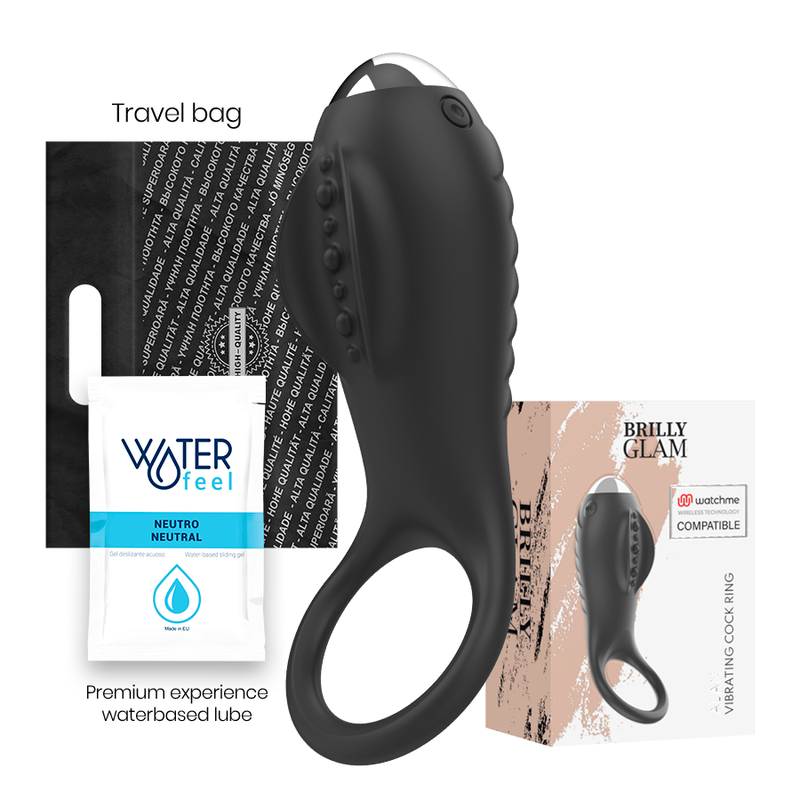 ANELLO FALLICO VIBRANTE + STIMOLATORE CLITORIDEO BRILLY GLAM ALAN WATCHME COMPATIBILE CON TECNOLOGIA WIRELESS