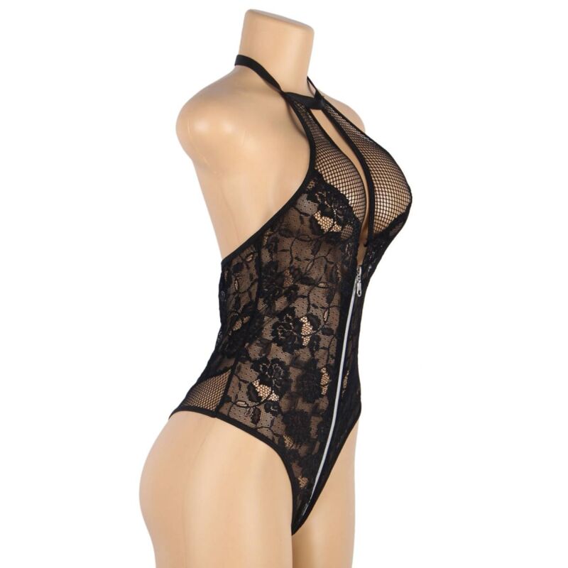 BODY DI PIZZO FLOREALE CON ZIP S/M - SUBLIME