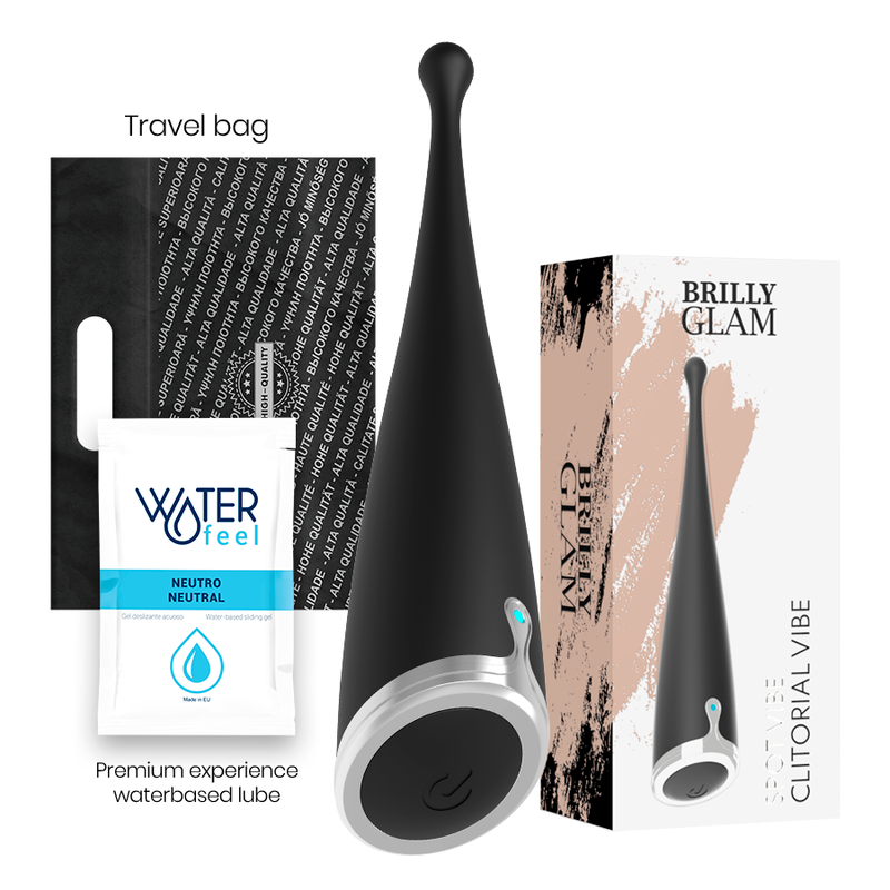 VIBRATORE CLITORIDEO IN SILICONE NERO BRILLY GLAM SPOT VIBE