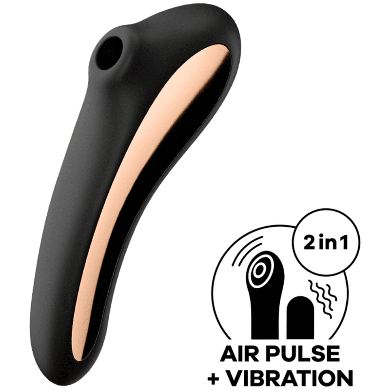 VIBRATORE STIMOLATORE SATISFYER DUAL KISS CLIT - NERO