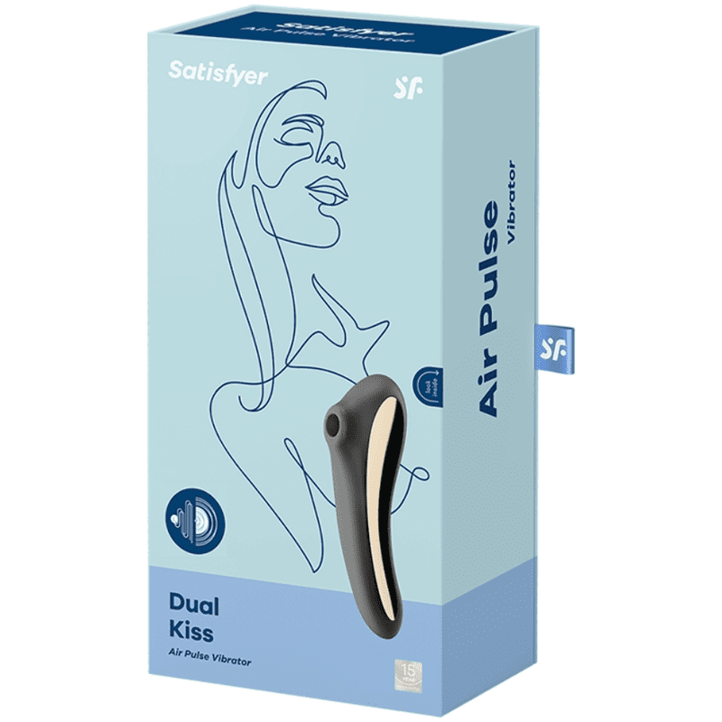 VIBRATORE STIMOLATORE SATISFYER DUAL KISS CLIT - NERO
