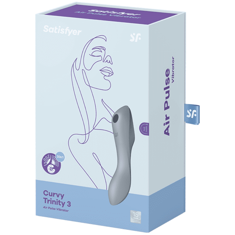 VIBRATORE A IMPULSI D''ARIA SATISFYER CURVY TRINITY 3 - GRIGIO