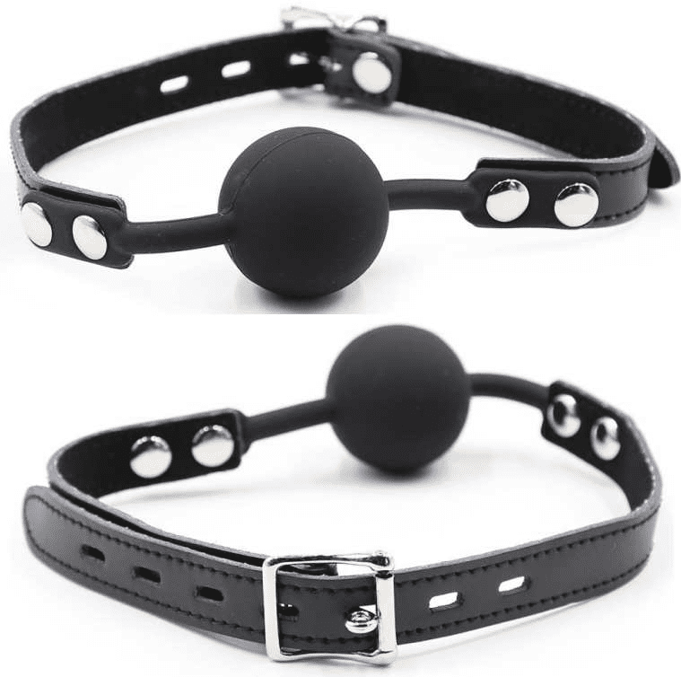 BAVAGLIO A SFERA OHMAMA FETISH IN SILICONE CON CINTURA IN PELLE