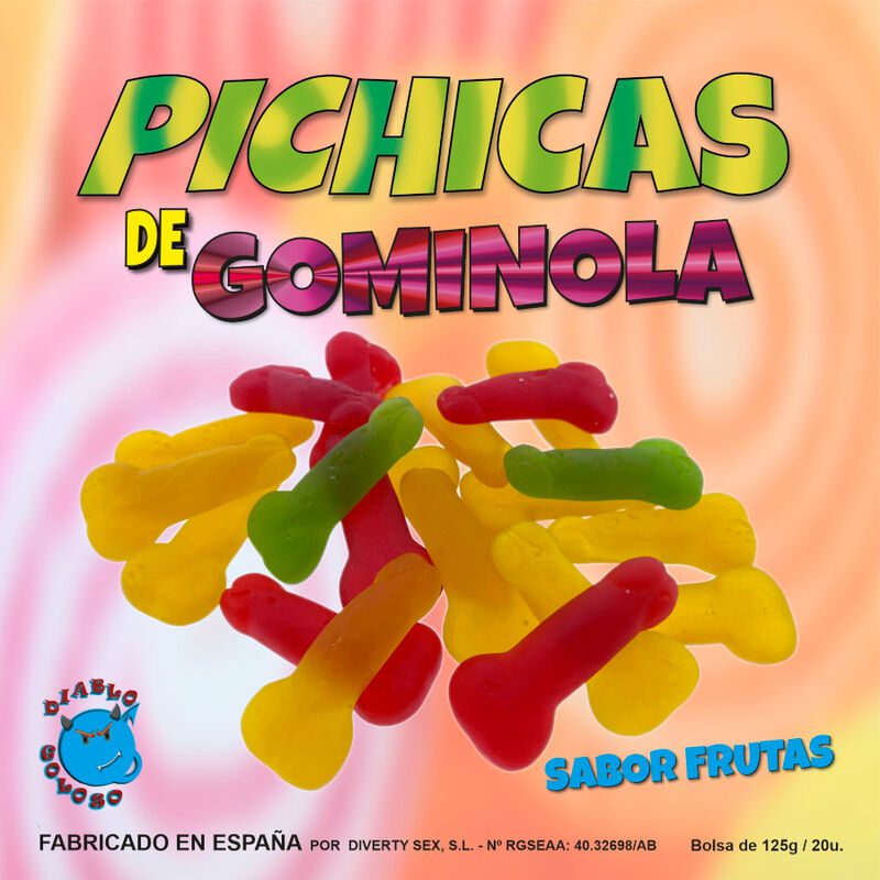 CARAMELLE GOMMOSE FORMA PENE ASSORTITE FRUTTA DIABLO PICANTE