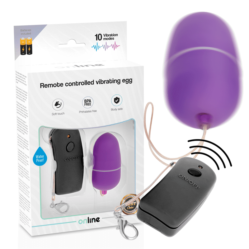 UOVO VIBRANTE CON TELECOMANDO ONLINE - NERO / VIOLA