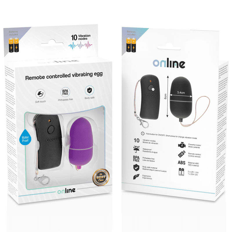 UOVO VIBRANTE CON TELECOMANDO ONLINE - NERO / VIOLA