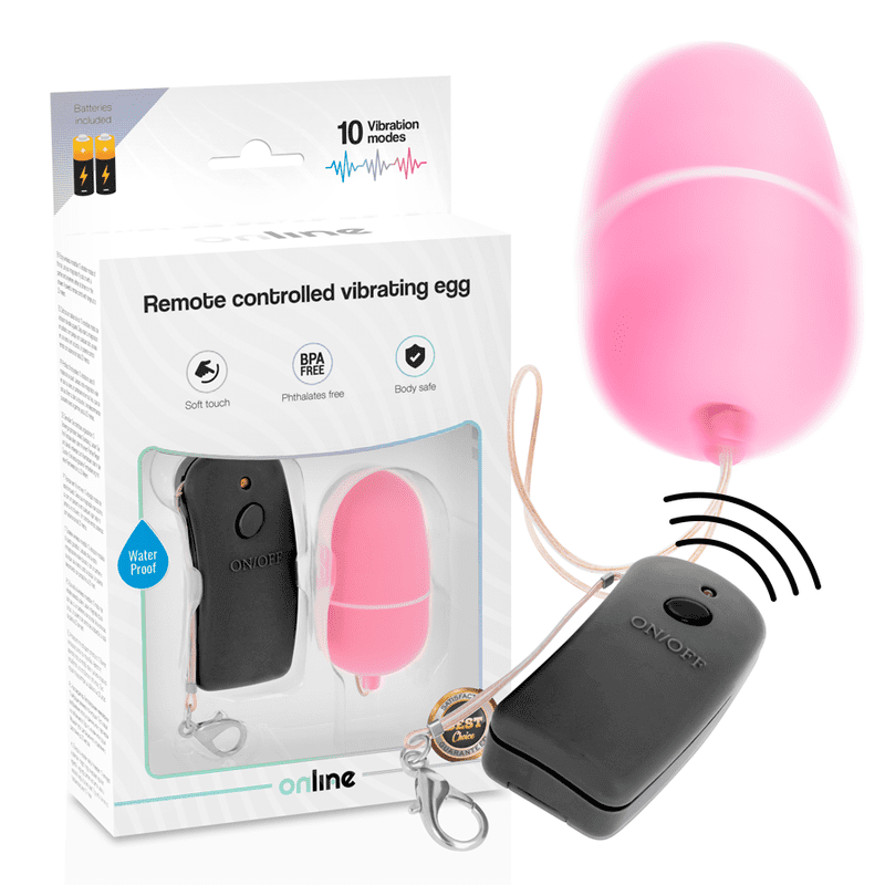 UOVO VIBRANTE CON TELECOMANDO ONLINE - NERO / ROSA