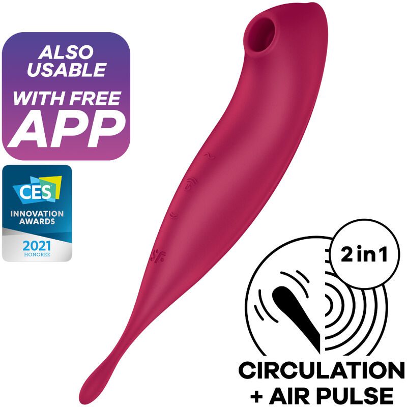 STIMOLATORE CLITORIDEO AD IMPULSI D'ARIA SATISFYER TWIRLING PRO+ VIBRATORE - ROSSO