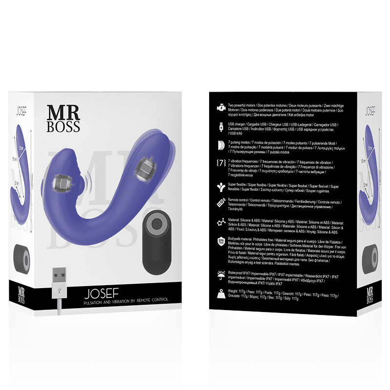 VIBRATORE CON PULSAZIONI, TELECOMANDO PER COPPIE - MR BOSS JOSEF