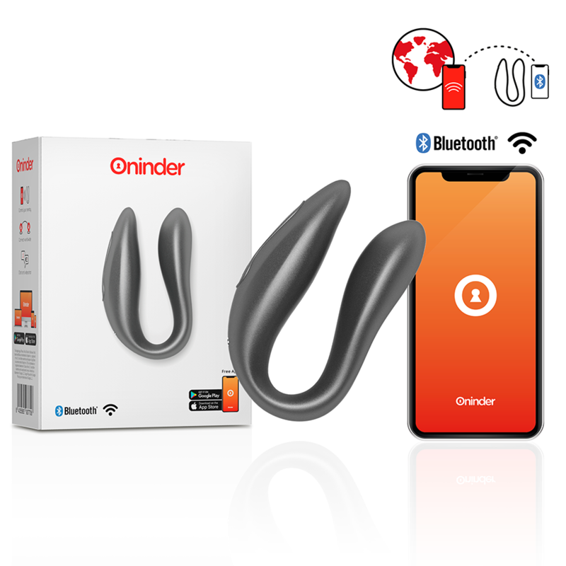 STIMOLATORE CLITORIDEO E PUNTO G CON APP ONINDER - NERO