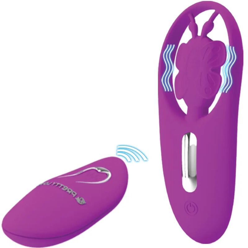STIMOLATORE CLITORIDEO CON TELECOMANDO PRETTY LOVE DANCING BUTTERFLY - VIOLA