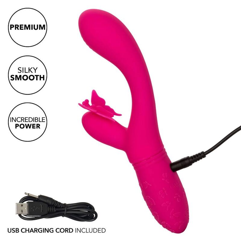 MASTURBATORE FEMMINILE 10 FUNZIONI CALIFORNIA EXOTICS BUTTERFLY KISS FLUTTER ROSA