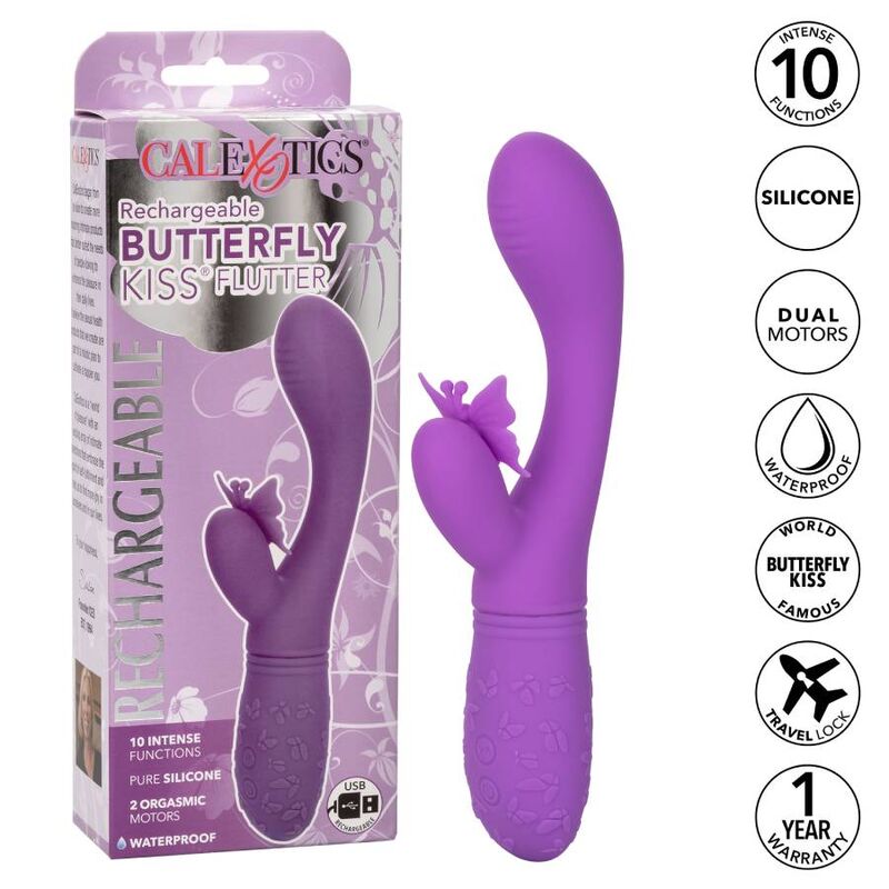 MASTURBATORE FEMMINILE 10 FUNZIONI CALIFORNIA EXOTICS BUTTERFLY KISS FLUTTER VIOLA