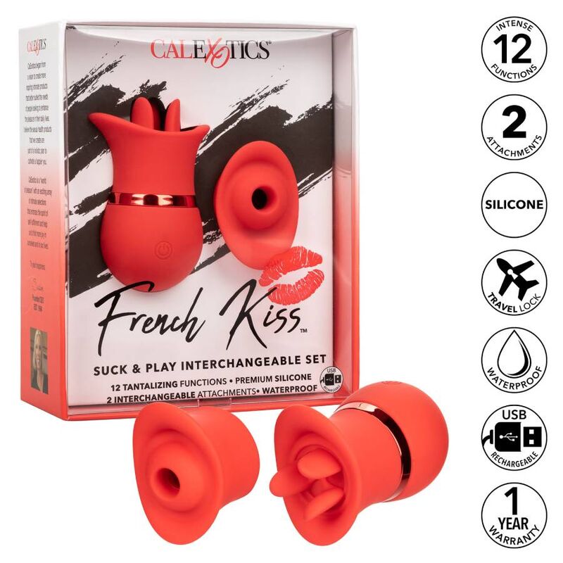 MASTURBATORE VIBRATORE FEMMINILE CALIFORNIA EXOTICS FRENCH KISS SUCK  PLAY SET