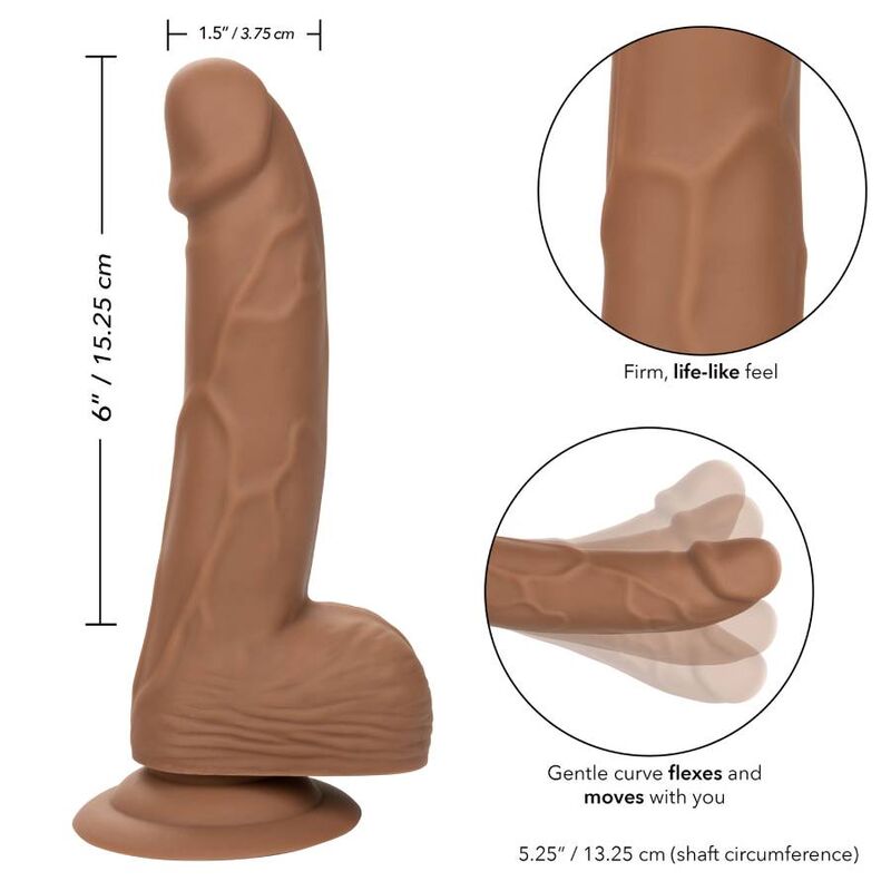 DILDO IN SILICONE CALIFORNIA EXOTICS - 15,24 CM MARRONE