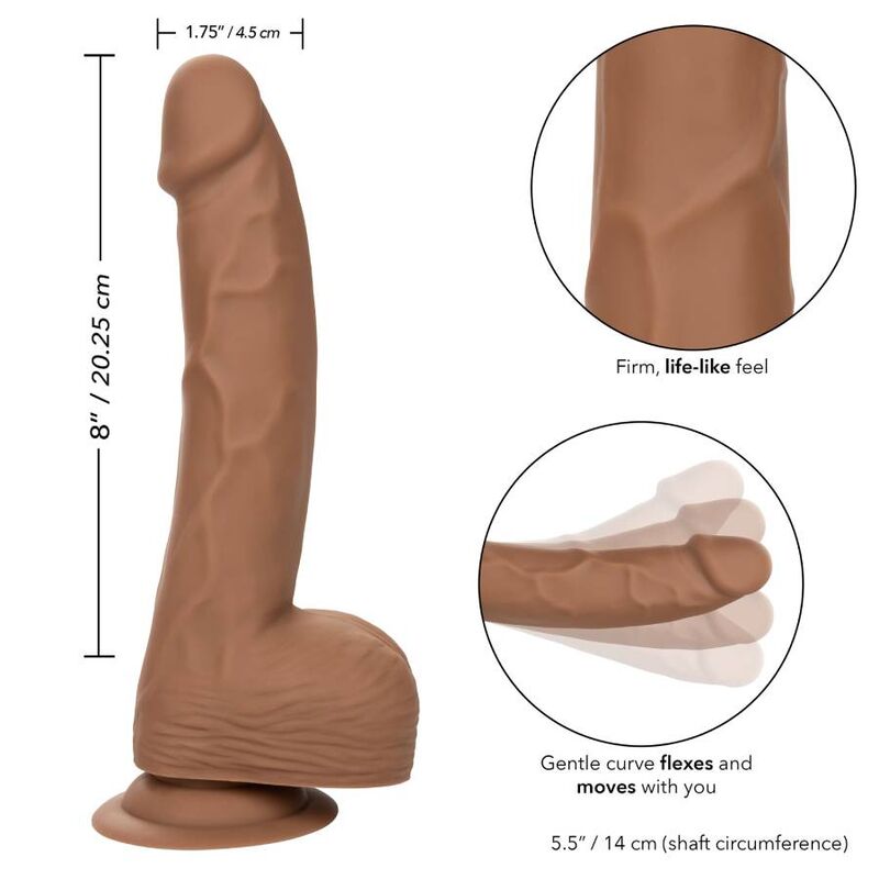 DILDO IN SILICONE CALIFORNIA EXOTICS - 20,32 CM MARRONE