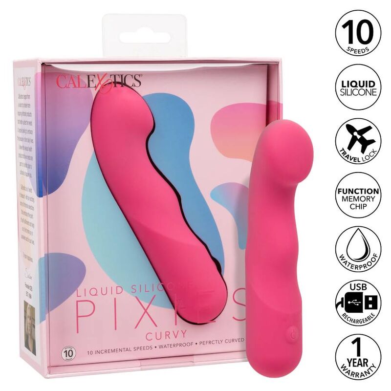 VIBRATORE 10 FUNZIONI CALIFORNIA EXOTICS PIXIES CURVY ROSA