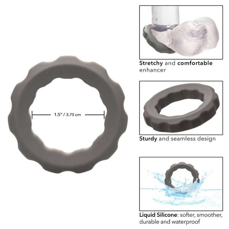 ANELLO PER IL PENE CALIFORNIA EXOTICS ALPHA ERETTO - GRIGIO