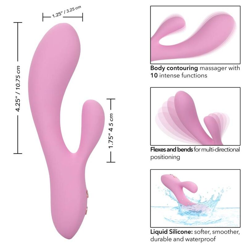 MASSAGGIATORE DOPPIO CALIFORNIA EXOTICS CONTOUR ZOIE ROSA