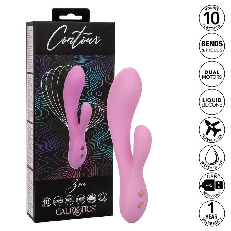 MASSAGGIATORE DOPPIO CALIFORNIA EXOTICS CONTOUR ZOIE ROSA
