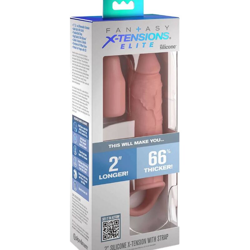 MANICOTTO ESTENSORE PENE CON CINTURINO PIPEDREAMS - 15,24 CM COLOR CARNE