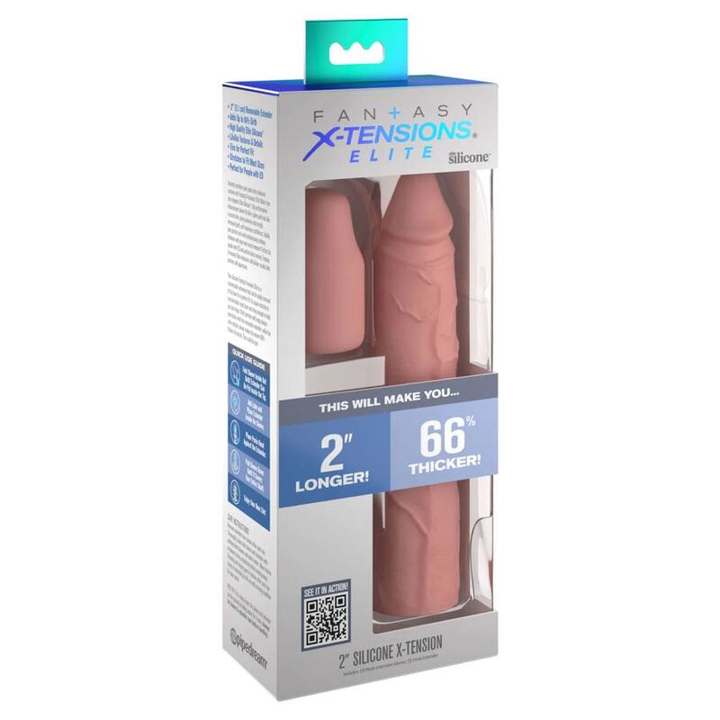 MANICOTTO ESTENSORE PENE PIPEDREAMS SLEEVE 20,32 CM + 5,00 CM - COLOR CARNE