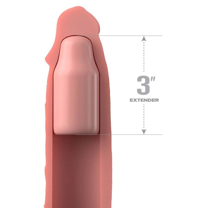 MANICOTTO ESTENSORE VIBRANTE PIPEDREAMS MANICOTTO 22,86 CM + 7,62 CM - COLOR CARNE