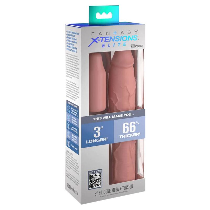 MANICOTTO ESTENSORE VIBRANTE PIPEDREAMS MANICOTTO 22,86 CM + 7,62 CM - COLOR CARNE