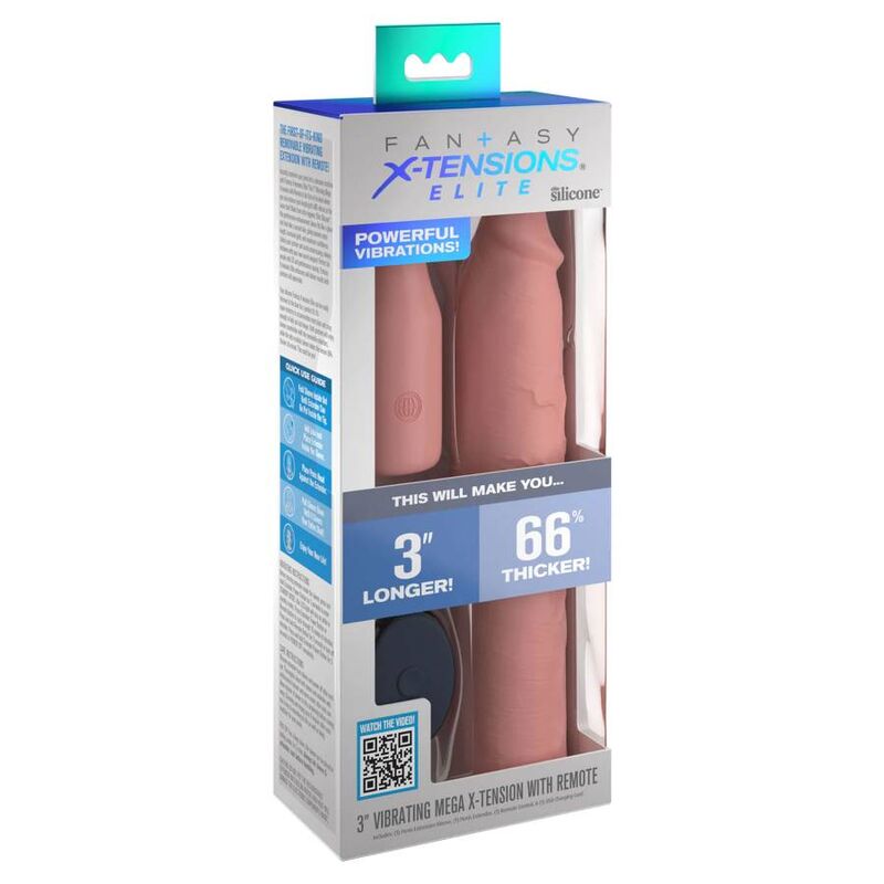 MANICOTTO ESTENSORE VIBRANTE CON TELECOMANDO PIPEDREAMS SLEEVE 22,86 CM + 7,62 CM - COLORE CARNE