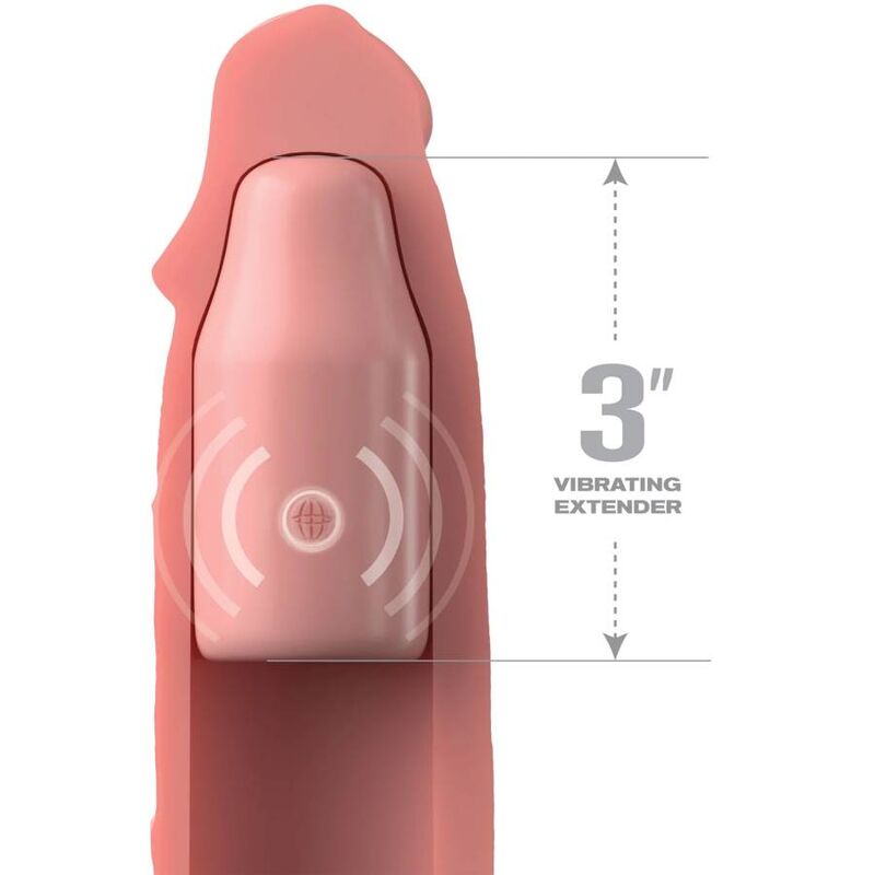 MANICOTTO ESTENSORE VIBRANTE CON TELECOMANDO PIPEDREAMS SLEEVE 22,86 CM + 7,62 CM - COLORE CARNE