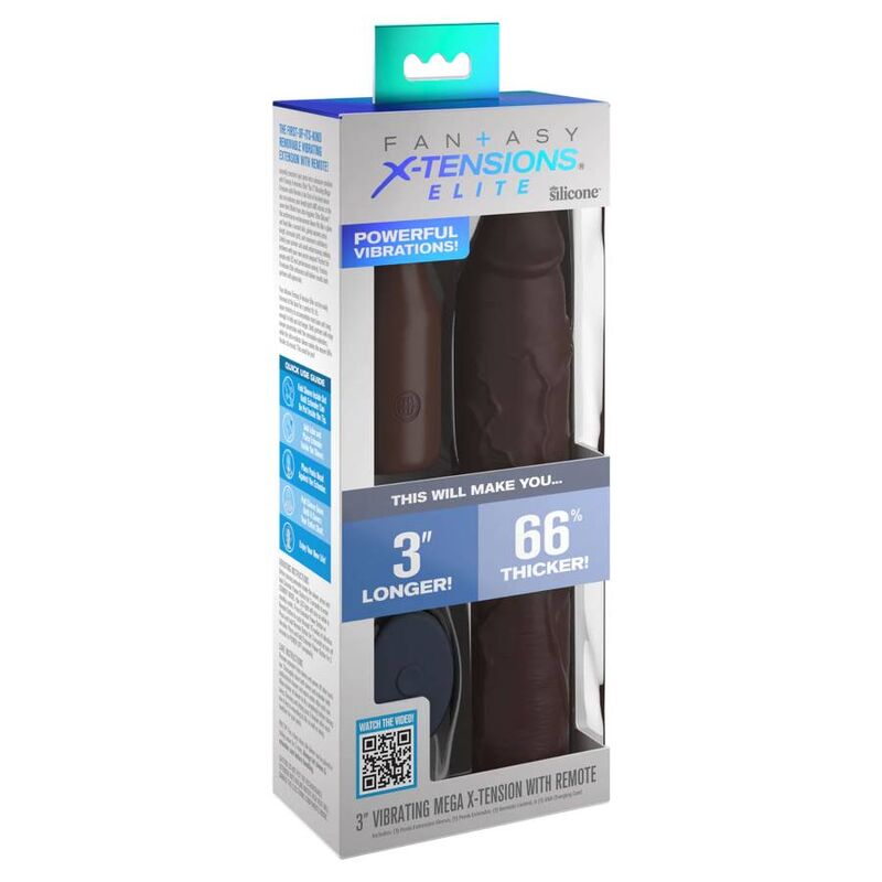 MANICOTTO ESTENSORE PENE PIPEDREAMS 22,86 CM + 7,62 CM TELECOMANDO MARRONE