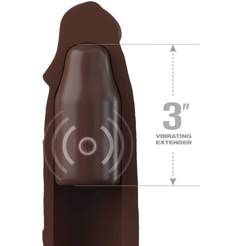 MANICOTTO ESTENSORE PENE PIPEDREAMS 22,86 CM + 7,62 CM TELECOMANDO MARRONE