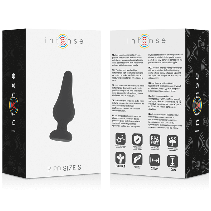 PLUG ANALE INTENSO PIPO S SILICONE NERO 9,8 CM