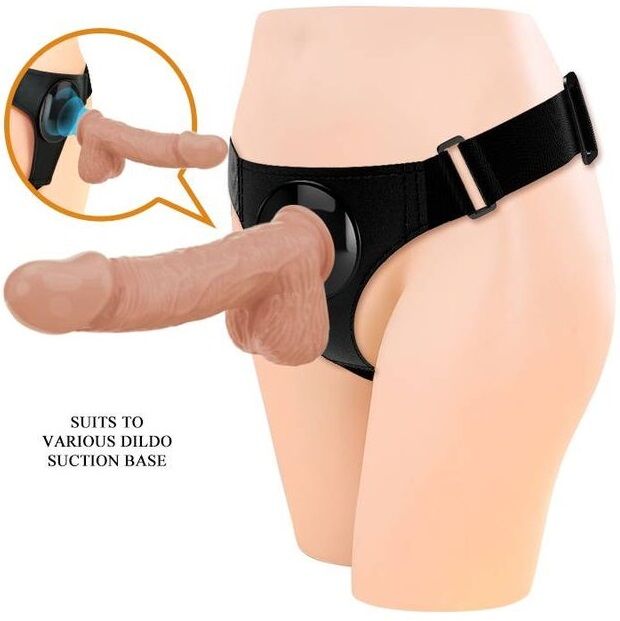 PRETTY LOVE - HARNESS SLIP IMBRACATURA UNIVERSALE CON DILDO JERRY 21,8 CM NATURALE