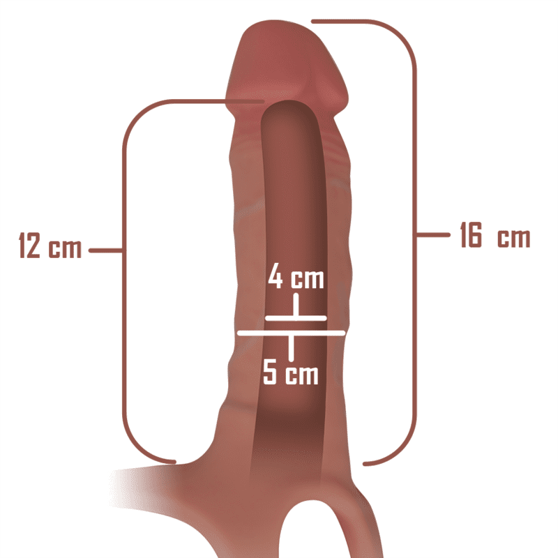 INTENSE - HOLLOW STRAP-ON EXTENDER 16 X 3.5 CM