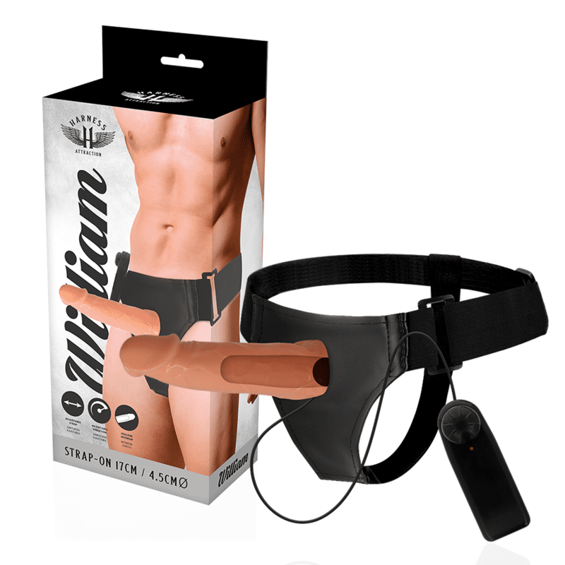 IMBRACATURA CAVA HARNESS ATTRACTION WILLIAM CON VIBRATORE 7 X 4.5CM