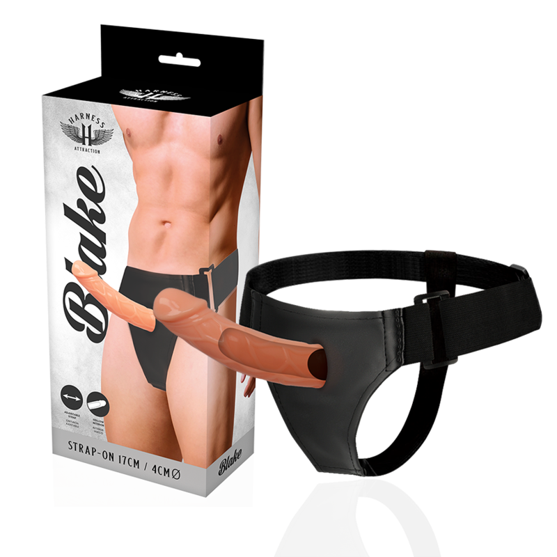 IMBRACATURA CON DILDO CAVO HARNESS ATTRACTION BLAKE 15.5 X 4CM