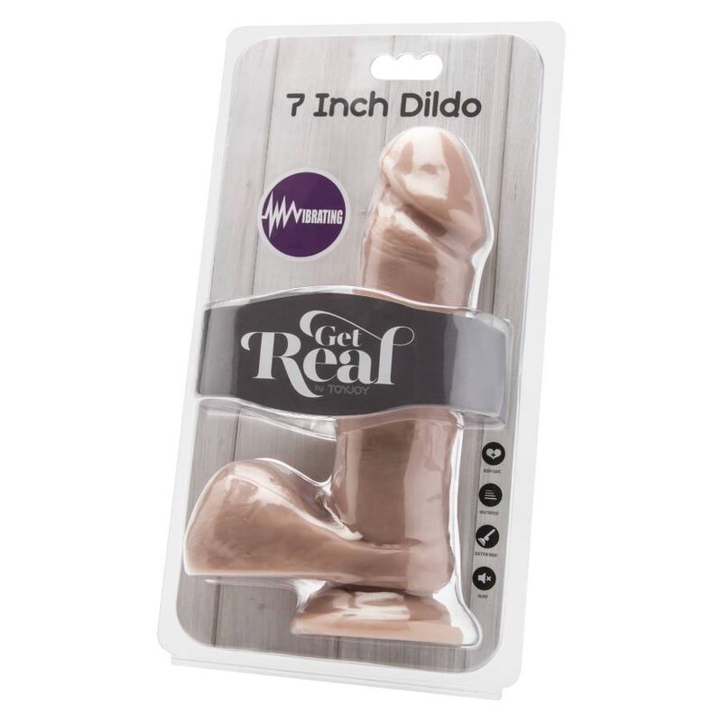 GET REAL - DILDO 18 CM CON PALLINE VIBRATORE SKIN