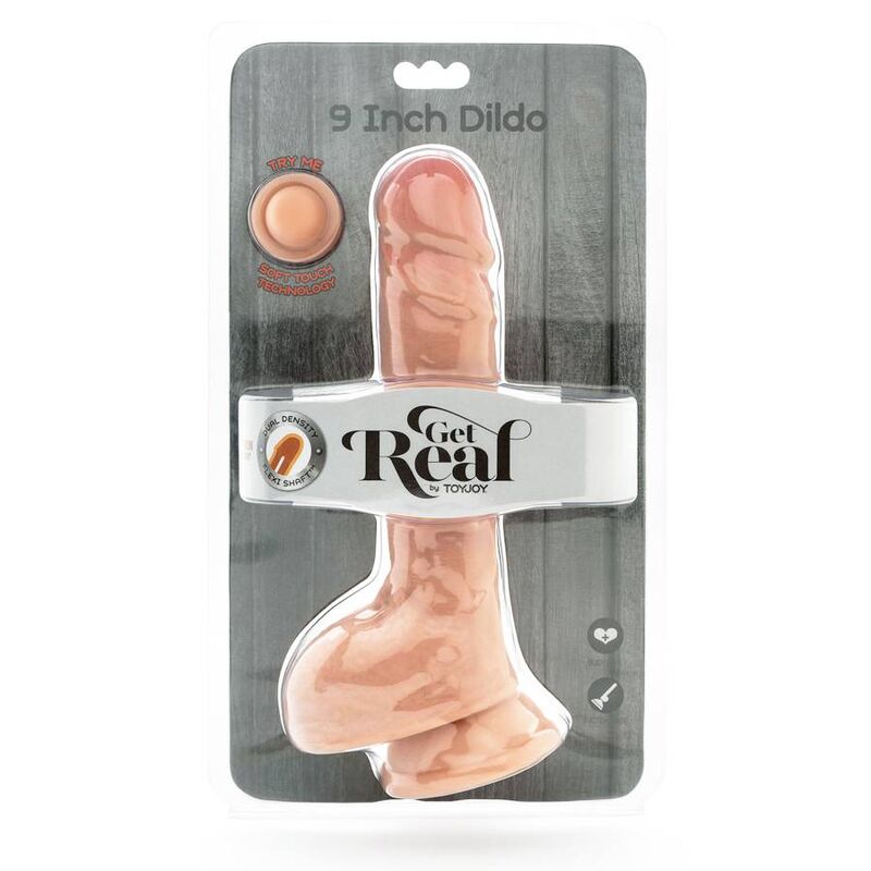 GET REAL - DILDO A DOPPIA DENSITÀ PELLE DI 25,5 CM IN PELLE