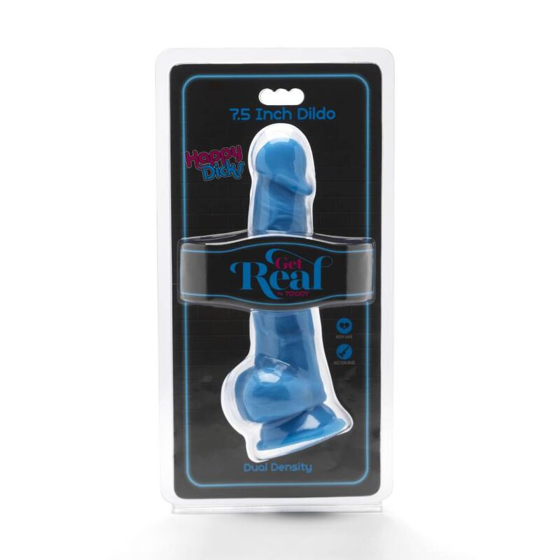 GET REAL - HAPPY DICKS 19 CM CON PALLINE BLU