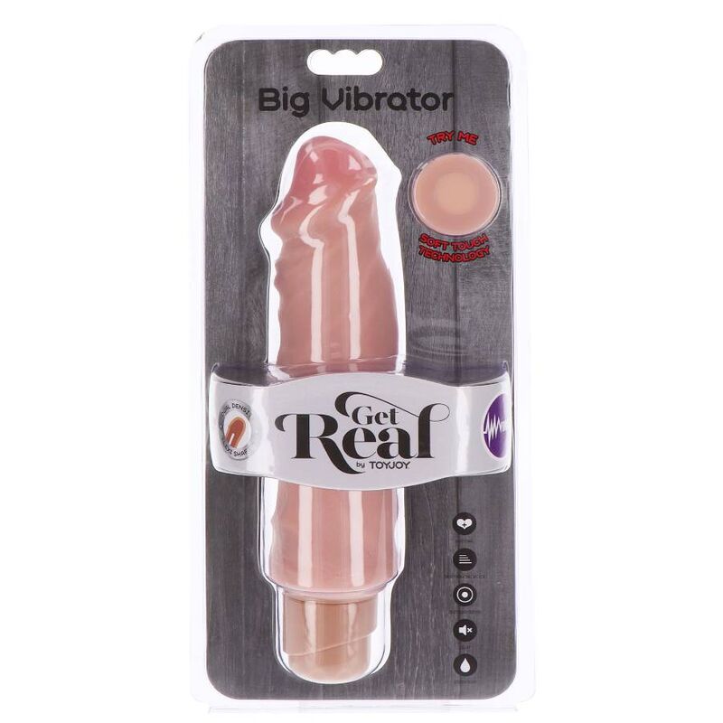 GET REAL - VIBRATORE GRANDE A DOPPIA DENSITÀ 20,5 CM PELLE