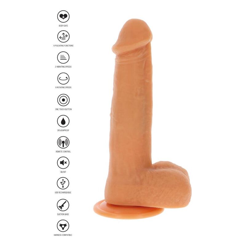 DIVENTA REALE - PELLE DILDO VIBRANTE PERLINE ROTANTI