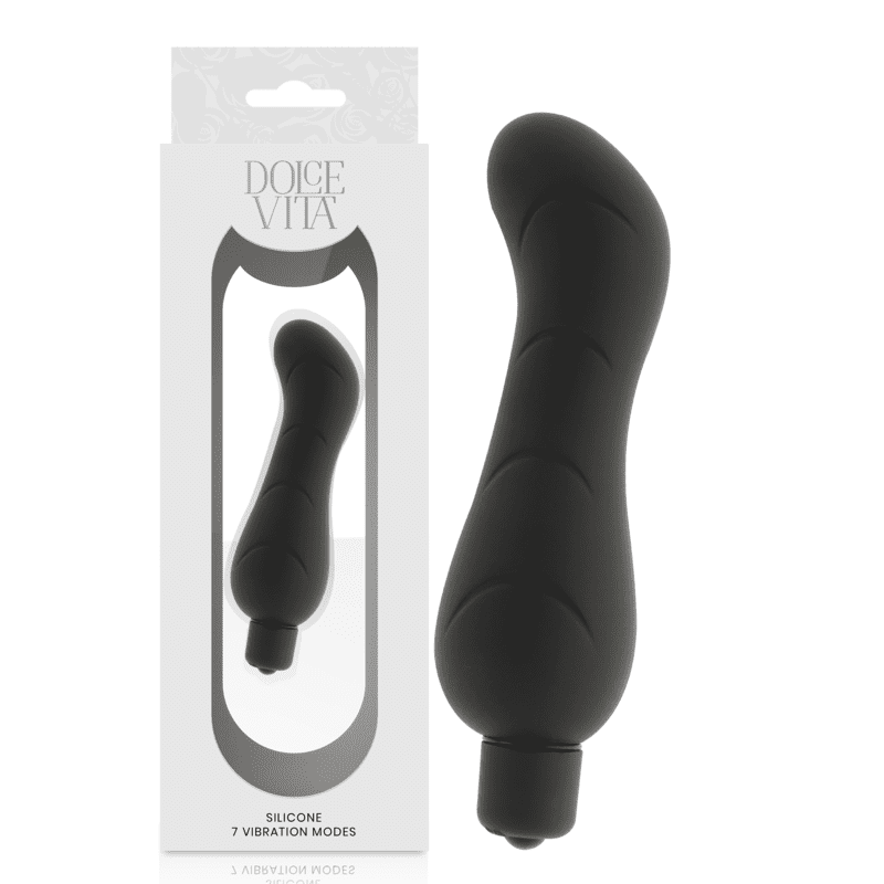 STIMOLATORE VIBRANTE PUNTO G IN SILICONE - DOLCE VITA - NERO