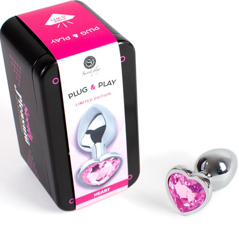 SECRET PLAY - BUTT PLUG IN METALLO CUORE FUCSIA MISURA PICCOLA 7 CM